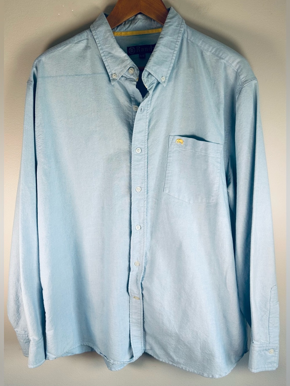 Vintage R2 Randy Men’s Button Down Long Sleeve Shirt Size XL Blue Oxford Cotton